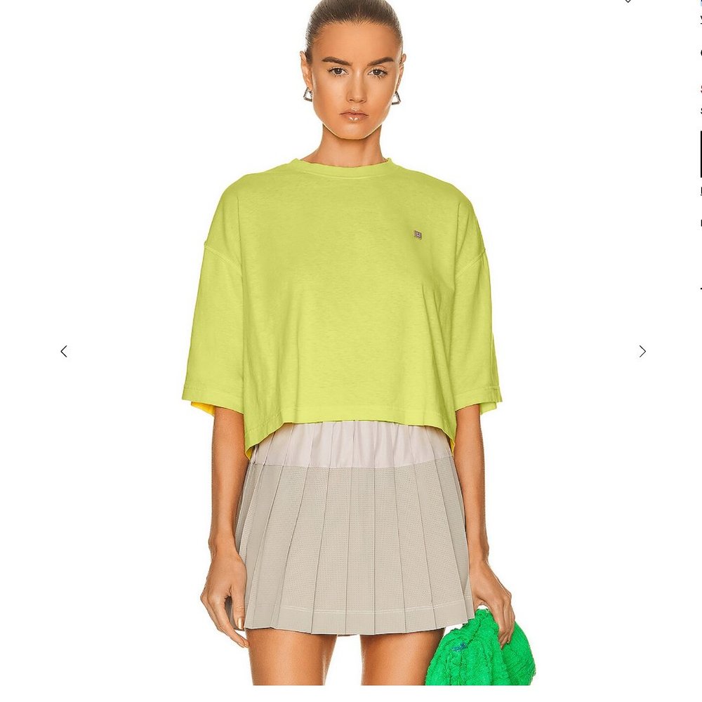 ACNE STUDIOS Fade T-Shirt in Lemon Yellow sz SMALL